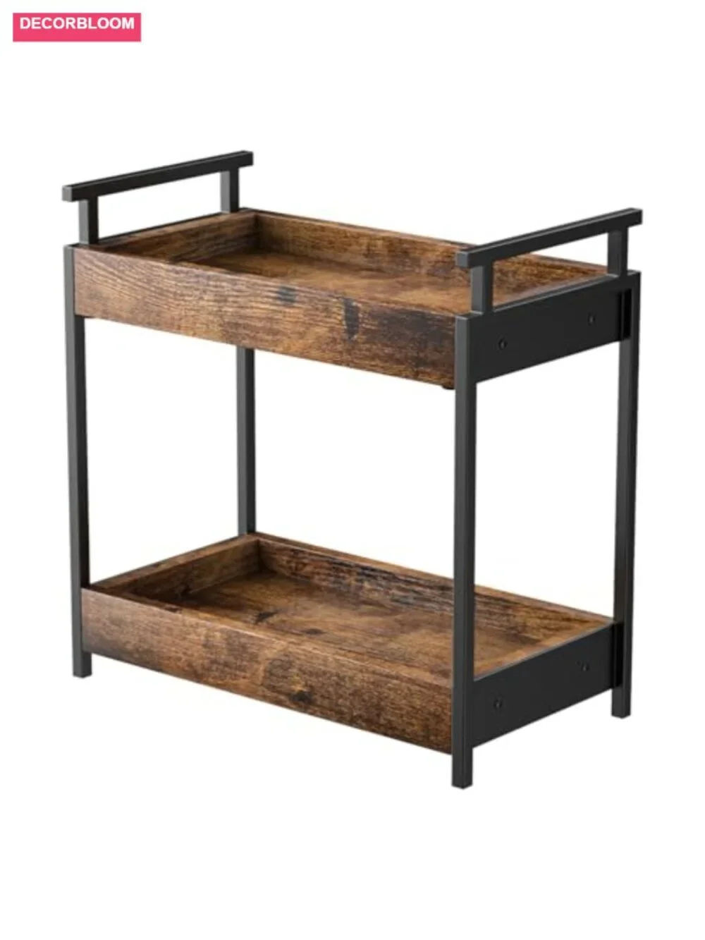 2 Tier Wooden Coffee Station Organizer Countertop Shelf